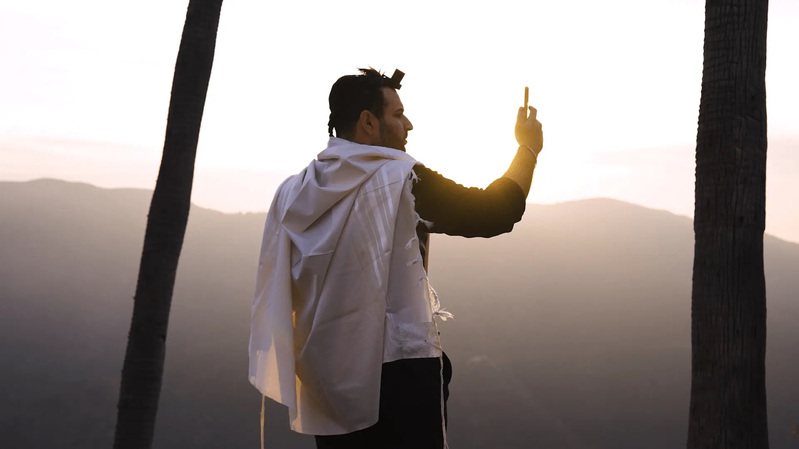 A figure in morning light during the EZ Productions Malibu shoot