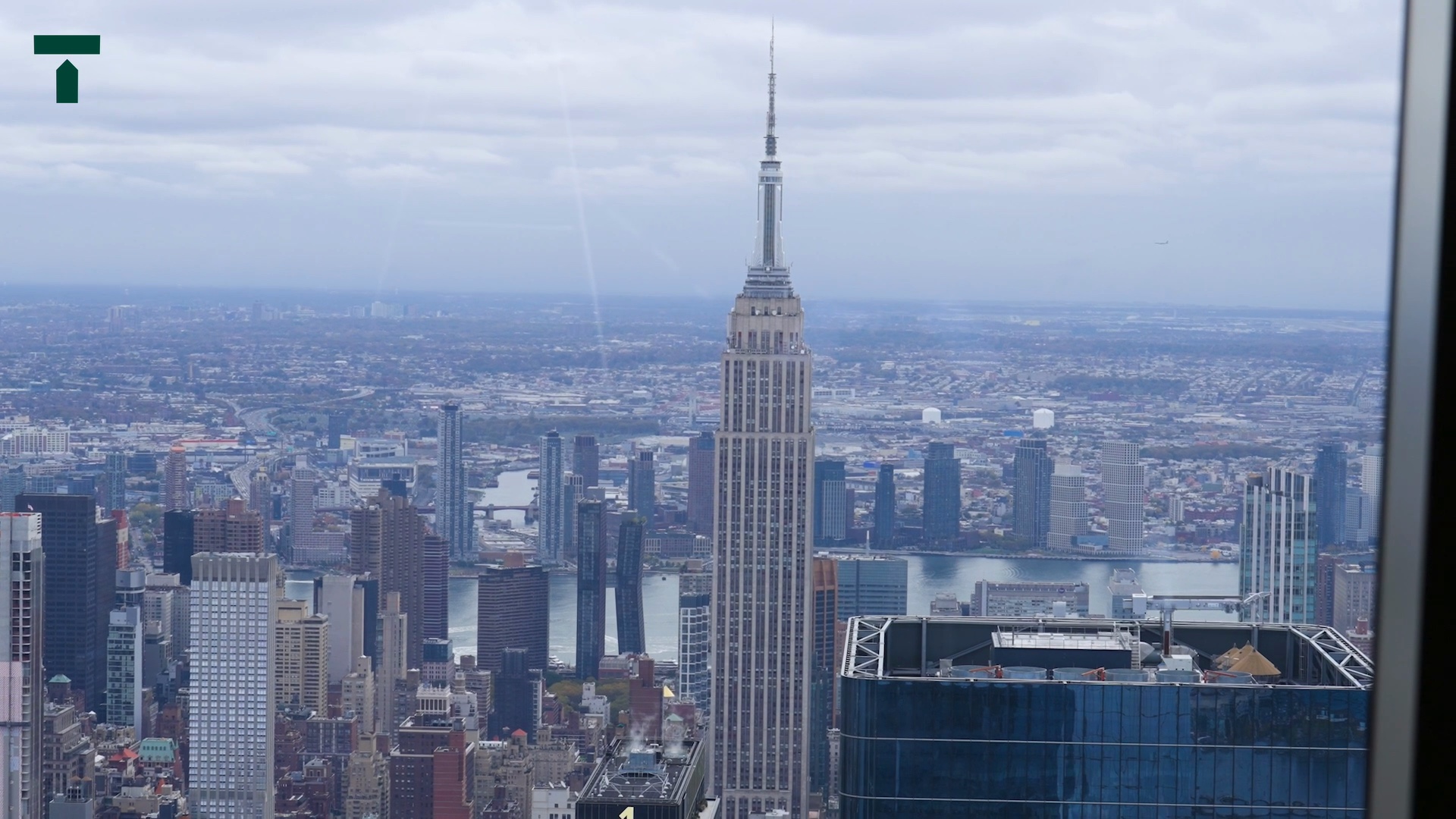Panel conversation above the Manhattan skyline from the Trullion event film