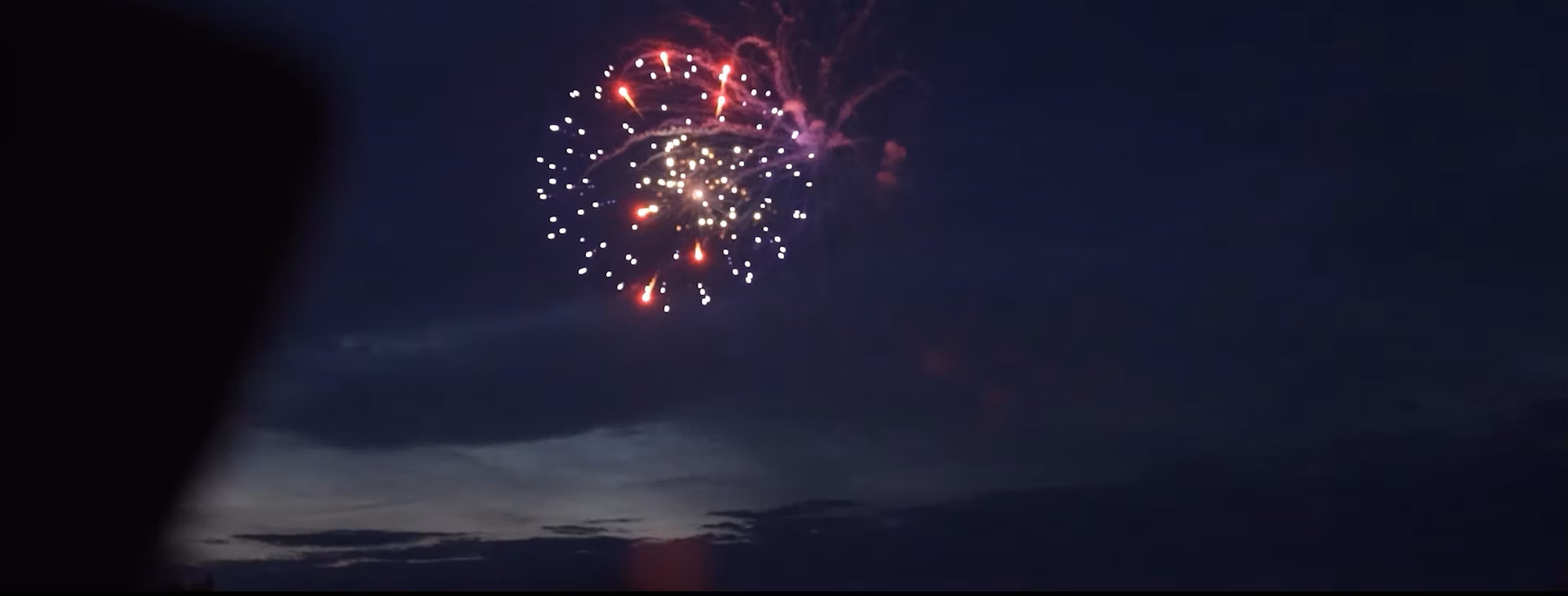 Fireworks against a dark night sky
